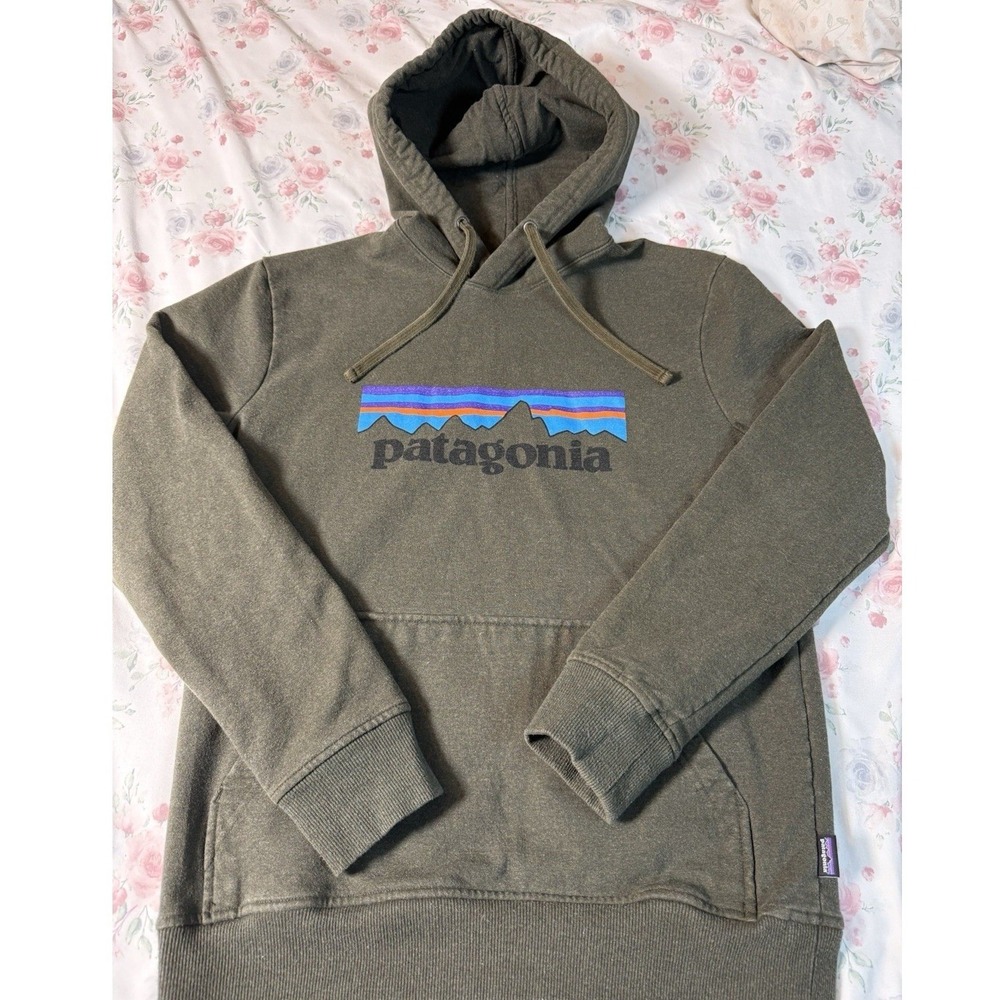 Patagonia Fitz Roy Logo Pullover Hoodie Gray Women's Size‎ Small